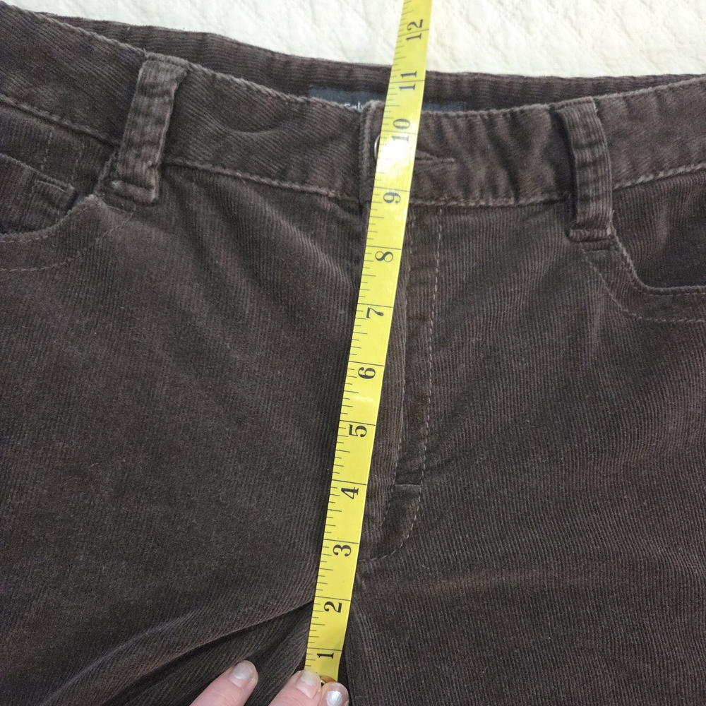 Calvin Klein Dark Brown Corduroy Pants Jeans Size 14 Envelope Flap Pockets - Picture 6 of 14